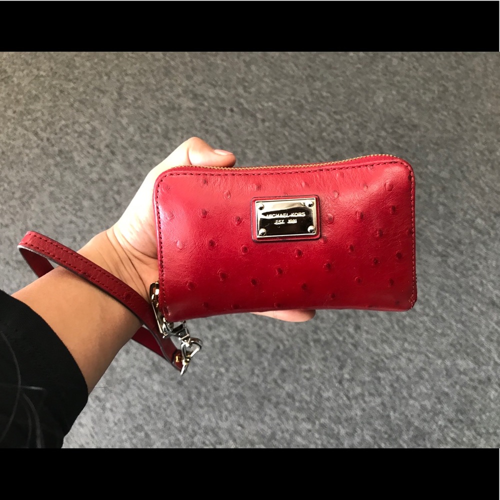 Michael Kors Red Crocodile Wristlet